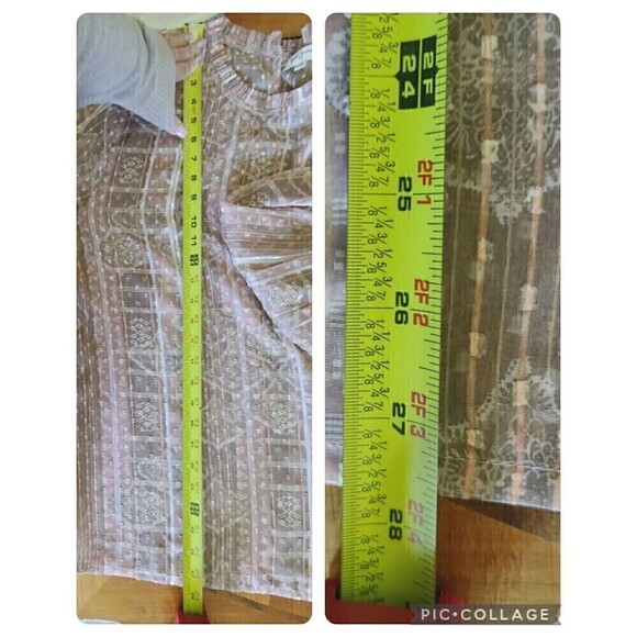 World Market Sheer BOHO Peasant Blouse Size L / XL Balloon Sleeves - Picture 10 of 10